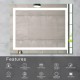 Hot Sale Wall Smart Touch Sensor Anti-fog Smart Bath Mirror Bathroom LED Mirror