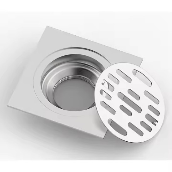 Cheap Price 304 Stainless Steel Drains with Removable Hair Catcher Cover Anti-clogging Water Drain for Bathroom