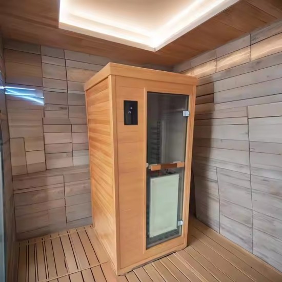 Classic Fashion hot selling indoor New Pure Canadian Red Cedar Wooden Hot Rock steam shower Sauna