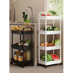 Multi-Layer Trolley Storage Rack for Bedroom Bathroom & Kitchen Floor-Standing Snack Holder with Baby Supplies Easy Installation