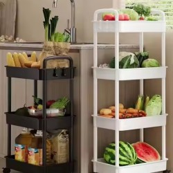 Multi-Layer Trolley Storage Rack for Bedroom Bathroom & Kitchen Floor-Standing Snack Holder with Baby Supplies Easy Installation