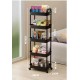 Multi-Layer Trolley Storage Rack for Bedroom Bathroom & Kitchen Floor-Standing Snack Holder with Baby Supplies Easy Installation