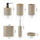 6 piece Bamboo Plastic Bathroom Set Eco- friendly Hotel Toilet clean Toothbrush Holder Black Bathroom Accessories Set for Home