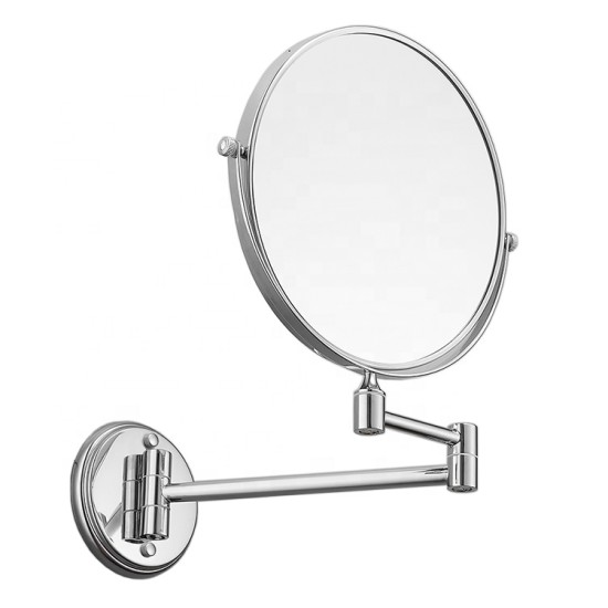 3x Magnification Chrome Make Up Mirror Living Room Wall Mount Double Sided Round Cosmetic Mirror