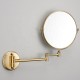 Gold Bathroom Mirror Wall Mounted Folding Round Makeup Vanity With Mirror