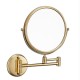 Gold Bathroom Mirror Wall Mounted Folding Round Makeup Vanity With Mirror