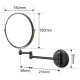 6 inch Foldable Mirror Bathroom Vanity Wall Mounted Makeup Mirror Black 1x 3x Magnification