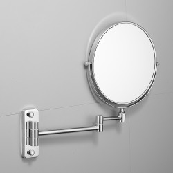 Chrome Bathroom Mirrors Foldable Wall Mounted Living Room Double Sided Round Cosmetic Makeup Mirror