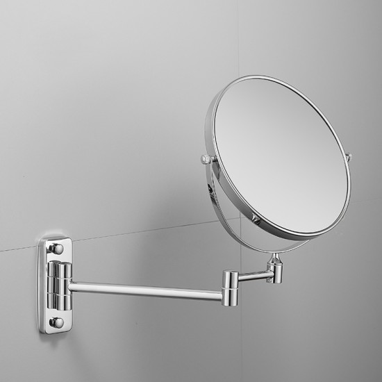 Chrome Bathroom Mirrors Foldable Wall Mounted Living Room Double Sided Round Cosmetic Makeup Mirror