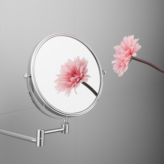 Chrome Bathroom Mirrors Foldable Wall Mounted Living Room Double Sided Round Cosmetic Makeup Mirror