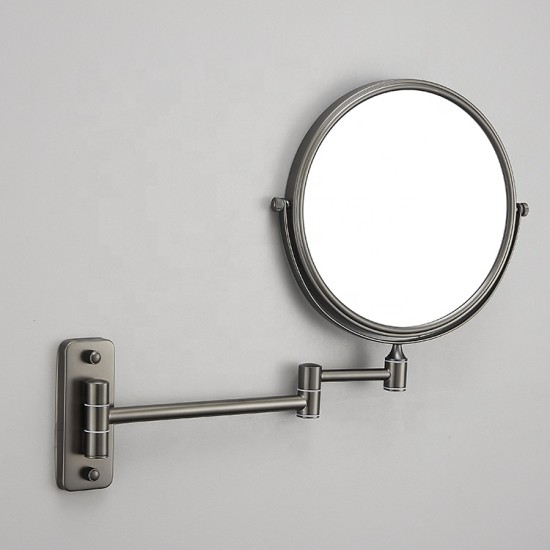 Gun Grey Color Wall Mount Bathroom Magnifying Shaving Mirror Cosmetic Makeup Make Up Mirror