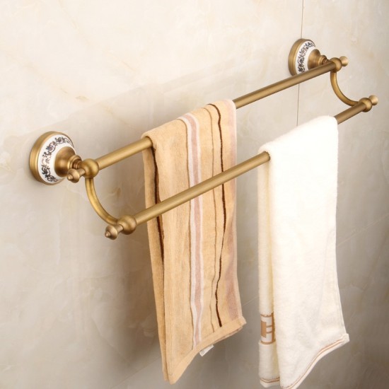 Factory Direct Hot Sale Luxury Brass Bathroom Accessories Bronze Hardware Sets Ceramic Base