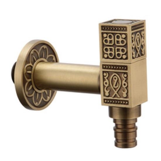 Balcony Antique Brass Single Cold Outdoor Water Faucet Garden Tap Bibcock