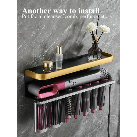 Aluminum Dyson Wall-Mounted Hair Dryer Bracket Bathroom Organizer Rack