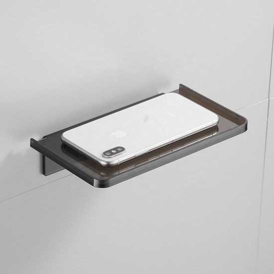 ABS Free Of Punch Mobile Phone Toilet Shelf Rack Bathroom With Sicker Wall Mount