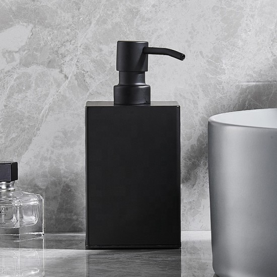 Wholesale Free Standing Bathroom Black Hand Sanitizer Liquid Soap Dispenser Square Shape