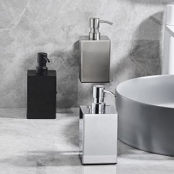 Hot Selling Black Square Soap Dispenser Wall Mounted Refillable Metal Dispenser Bottle For Bathroom