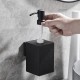 Hot Selling Black Square Soap Dispenser Wall Mounted Refillable Metal Dispenser Bottle For Bathroom