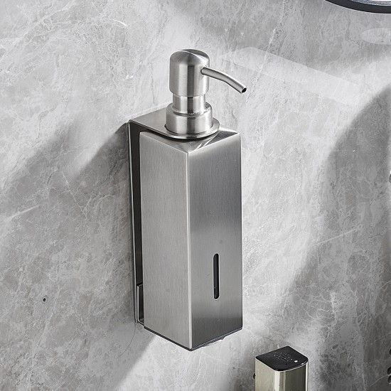 Hotel Stainless Steel Manual Liquid Soap Dispensers Wall Mounted Hand Pump Soap Dispenser