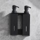 2 in 1 Stainless Steel Double Soap Dispenser Wall-Mount Shower Bath For Hotel