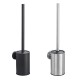 Wall Mounted Toilet Brush Black Stainless Steel Bathroom Cleaning Tools Durable Vertical Toilet Brush Holder