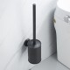 Wall Mounted Toilet Brush Black Stainless Steel Bathroom Cleaning Tools Durable Vertical Toilet Brush Holder