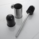 Wall Mounted Toilet Brush Black Stainless Steel Bathroom Cleaning Tools Durable Vertical Toilet Brush Holder