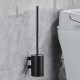 Black Stainless Steel Toilet Brush and Holder Wall Mounted Household Cleaning Brush Bathroom Accessories