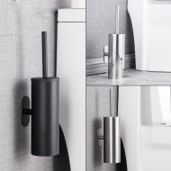 Black Toilet Brush Holder Stainless steel Material Toilet Brush Holder Set Wall Cleaning Tools