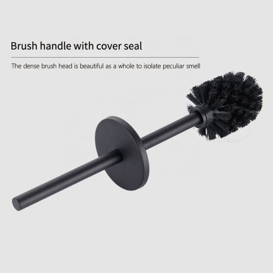 Black Toilet Brush Holder Stainless steel Material Toilet Brush Holder Set Wall Cleaning Tools