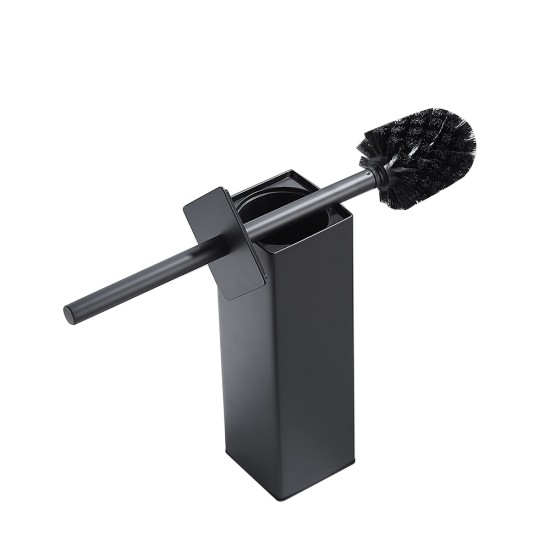 Black Toilet Brush With Holder Free Stand Stainless Steel Brush For Bathroom