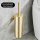 Brush Gold Tall Type 304 Stainless Steel Round Toilet Accessories Toilet Cleaning Brush Holder Wall