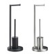 Free Standing Paper Holder With Toilet Brush 304 Stainless Steel Bathroom Toilet Tissue Roll Holder