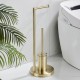 Free Standing Paper Holder With Toilet Brush 304 Stainless Steel Bathroom Toilet Tissue Roll Holder