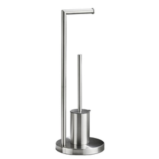 Free Standing Paper Holder With Toilet Brush 304 Stainless Steel Bathroom Toilet Tissue Roll Holder