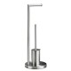 Free Standing Paper Holder With Toilet Brush 304 Stainless Steel Bathroom Toilet Tissue Roll Holder