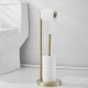 Floor Standing Toilet Paper Roll Holder Stainless Steel Black Toilet Paper Holder Stand