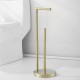 Free Standing Toilet Paper Holder Brushed Gold Steel Tissue Roll Holder