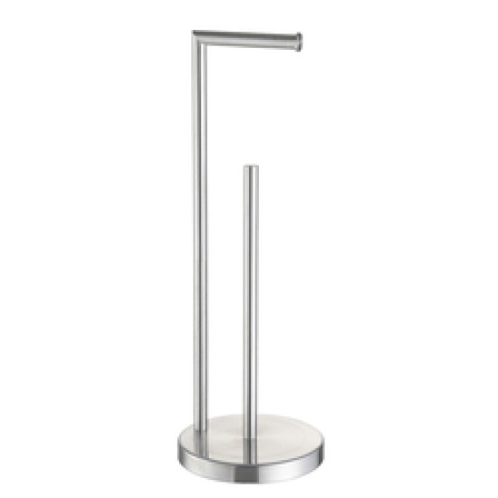 Free Standing Toilet Paper Holder Brushed Gold Steel Tissue Roll Holder